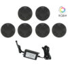 NP LED Trappelys Komplett Sett 6x0.75W RGBW IP67 Sort Dimbar
