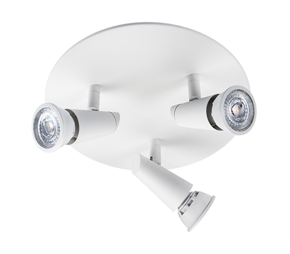SG Con Rund Matt Hvit 2700K 3 Lys 3x6W Dimbar | Nordic LED CON MATT HVIT 3×6W LED 230V led spot.no
