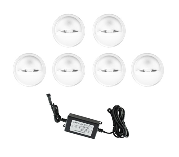 NP Terrassebelysning A2 6x0.4W Varmhvit IP65 Hvit Dimbar
