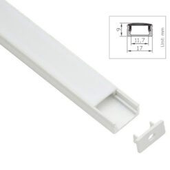 Prima 12 Hvit Aluprofil 1m Innfelt/Utenpåliggende