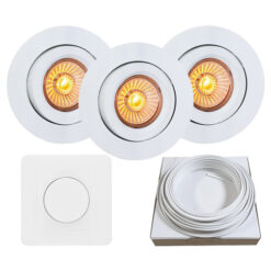 Komplett Lavtbyggende Isolasjon 5W WarmDim LED Downlight Matt Hvit IP44 6-pk