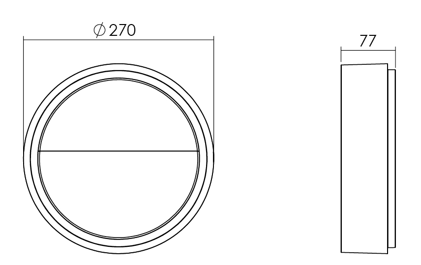 Frame Round Vegglampe Hvit 7W 3000K Dimbar