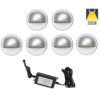 NP LED Trappelys Rund 6*0,4W IP65 Grå Dimbar Komplett set