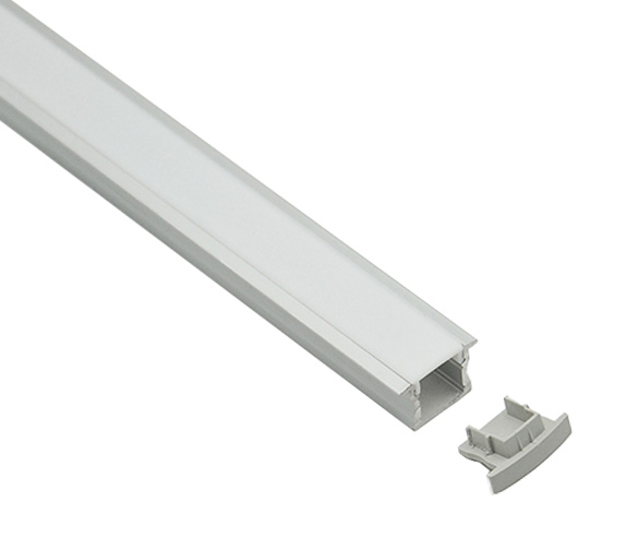 Knight 12 Aluprofil 2m I/U Sort M/ frostet deksel