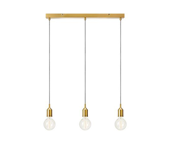 Pendellampe i børstet messing med 3 lys: Markslöjd Bronx