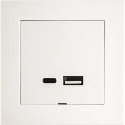 SG USB A+C 3A Lader Innfelt Hvit