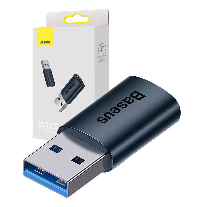 Baseus Ingenuity Series Adapter USB-A til USB-C OTG blå