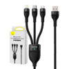Baseus Flash Series 2 3-i-1 Ladekabel 100W 1.2m Sort
