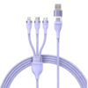 Baseus Flash Series II 3-i-1 Rask Ladekabel 1.2m Lilla