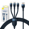 Baseus Flash Series 3-i-1 USB Kabel 66W 1.2m Blå