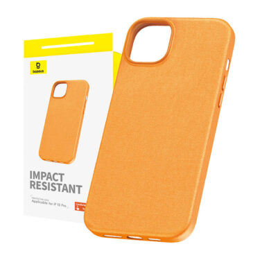Deksel for iPhone 15 Pro Baseus Fauxther Series Oransje
