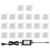 NP Terrassebelysning A2 20x0.6W Varmhvit Firkant IP67