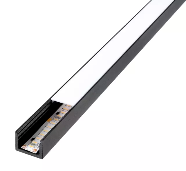 SG StripLine 1.8m Sort profil utenpåliggende