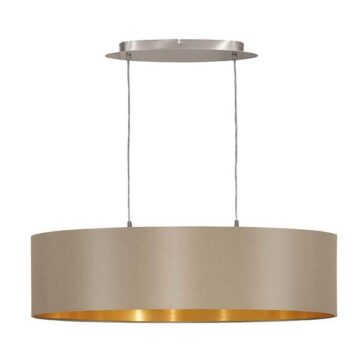 Maserlo Pendel 2x40w E27 Matt Nikkel Taupe Gull