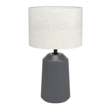 Capalbio Bordlampe E27 Grå Lin Skjerm