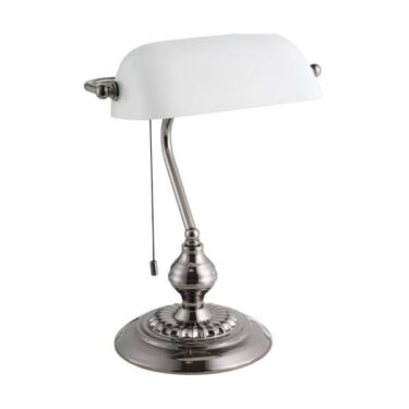 Banker Bordlampe E27 Sort Krom/Hvit