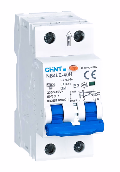 Chint Jordfeilautomat Elektronisk 2M 2P 10A CK-Kar 30mA