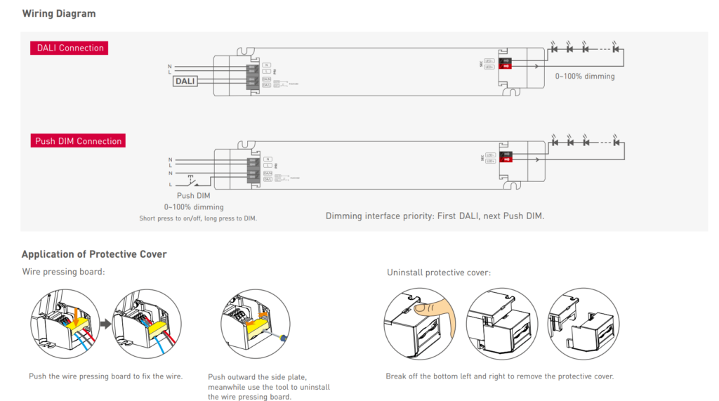 Dimbar 100W DALI Driver Dali-2/Push 24Vdc