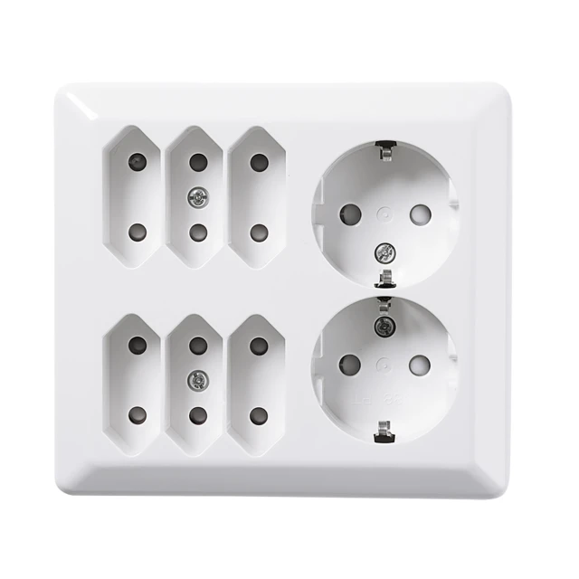 ELKO Multistikkontakt 2 6 Europlugg P vegg RH Nordic LED elko-multistikkontakt-2-6-europlugg-p-vegg-rh-nordic-led