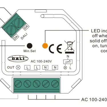 Universaldimmer DALI / Pushdim 1x200W LED SR-2303SAC-HP