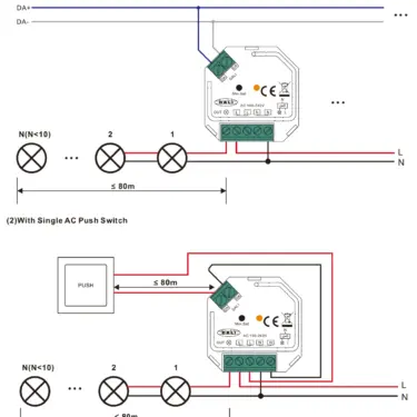 Universaldimmer DALI / Pushdim 1x200W LED SR-2303SAC-HP