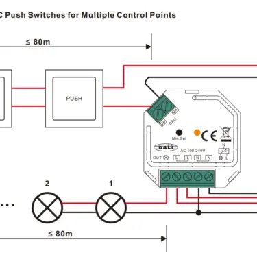 Universaldimmer DALI / Pushdim 1x200W LED SR-2303SAC-HP
