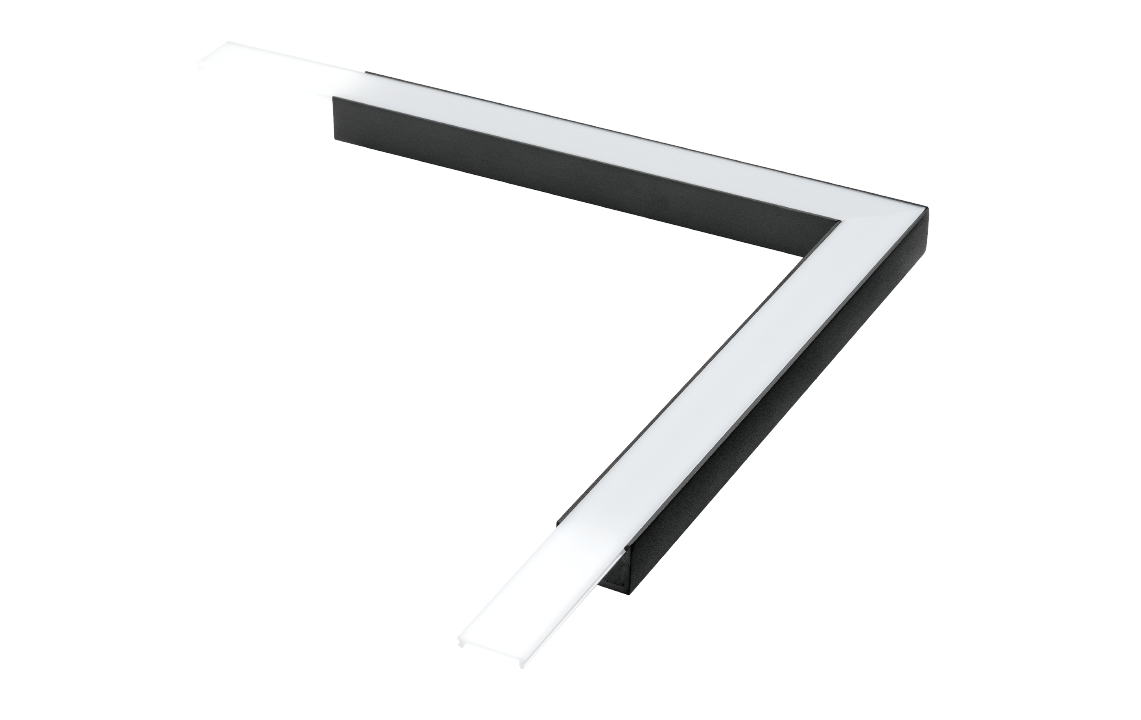 SG StripLine 1,8m Sort profil hjørne