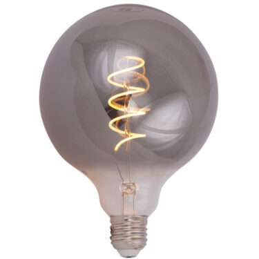 Globe Spiral LED-pære 125 mm 4W E27 Røktonet Dimbar 2700K