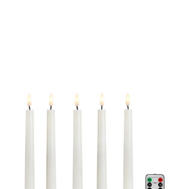 Markslöjd WAX LED Kronelys 5-pk 25 cm Hvit – Fjernstyrte