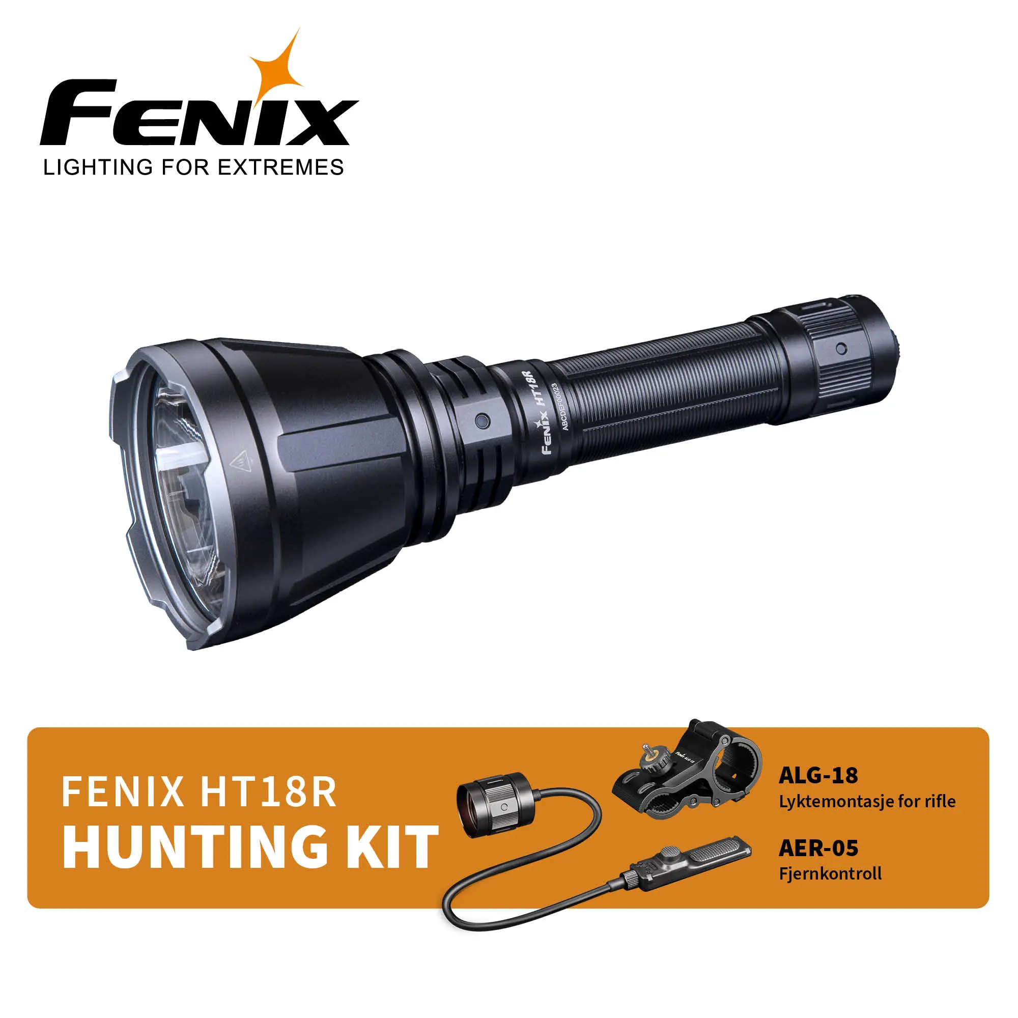 Fenix Jaktlykt HT18R 2800 lumen - Hunting kit