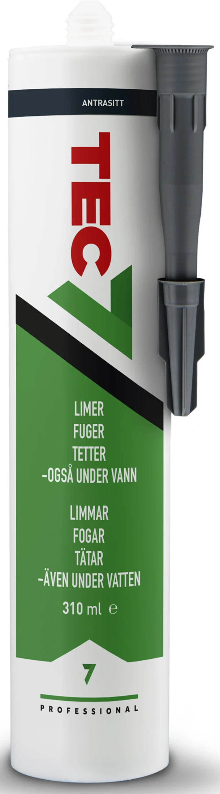 Tec7 Antrasitt 310 ml - Fleksibel Fugemasse