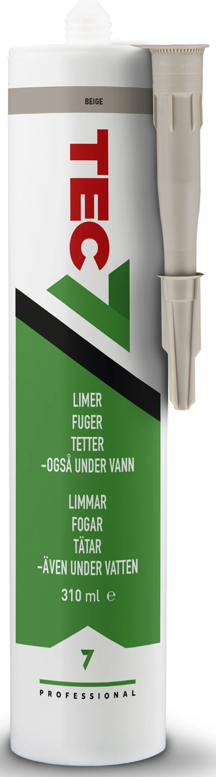 Tec7 Beige 310 ml – Fleksibelt Lim og Fugemasse