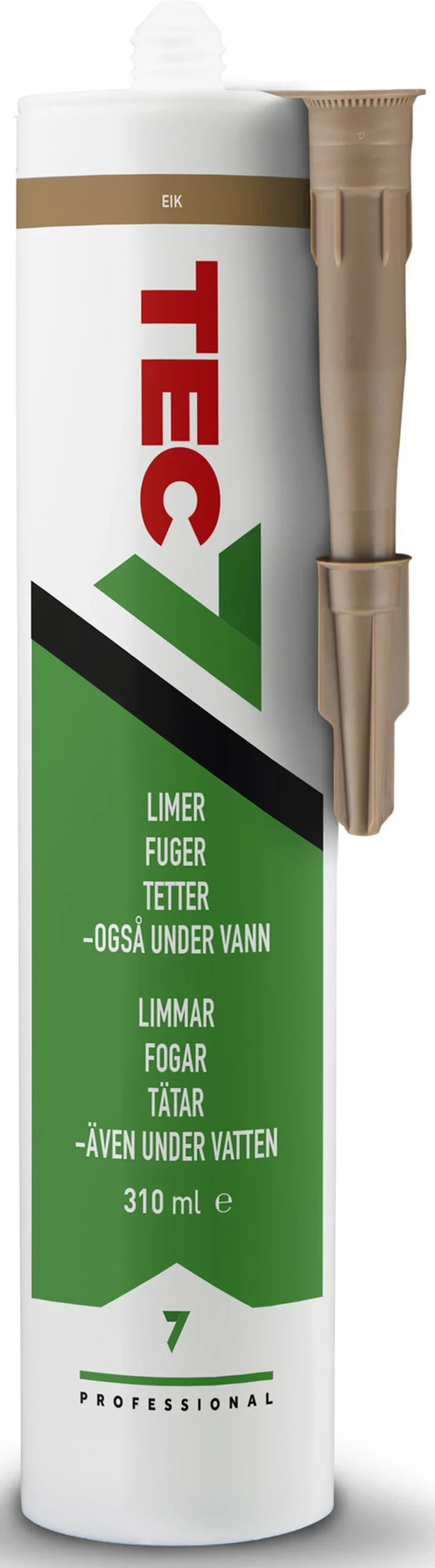 Tec7 Eik 310 ml – Fleksibelt Monteringslim og Fugemasse