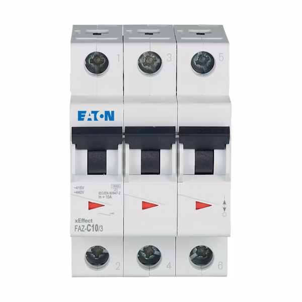 Eaton automatsikring 10A 3-pol C-kar FAZ-C10/3