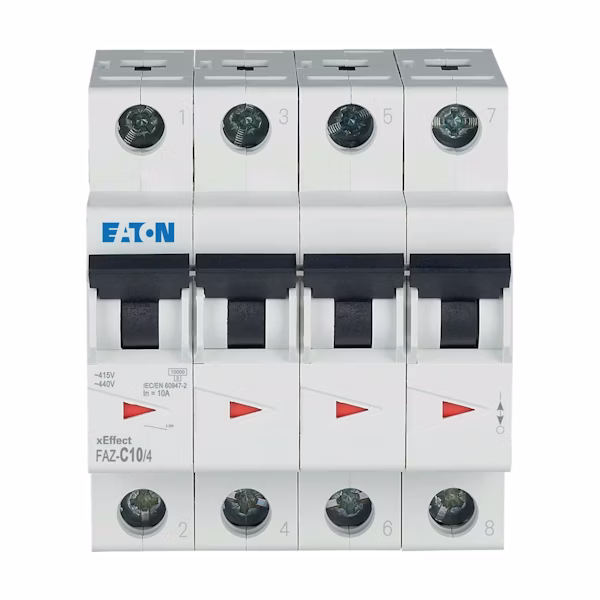 Eaton automatsikring 10A 4-pol C-kar FAZC104