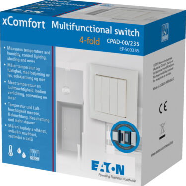 Eaton xComfort trådløs 4-felt trykknapp komplett 500385