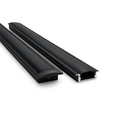 NP 1708A Sort Aluprofil LED-Strip 23x7mm 2M