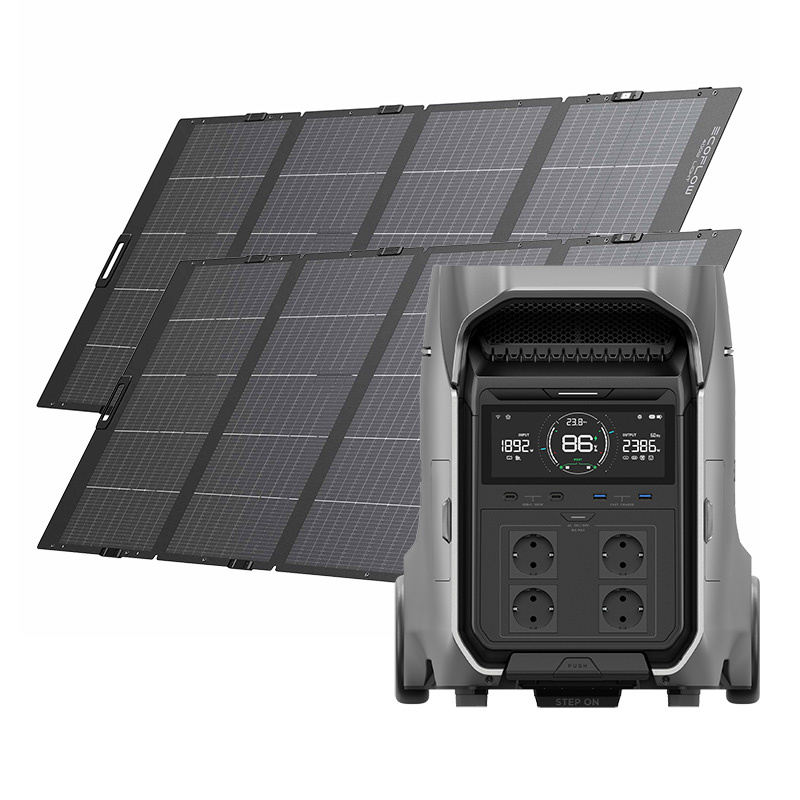 EcoFlow Delta Pro 3 kraftstasjon + 2x400W solcellepanel