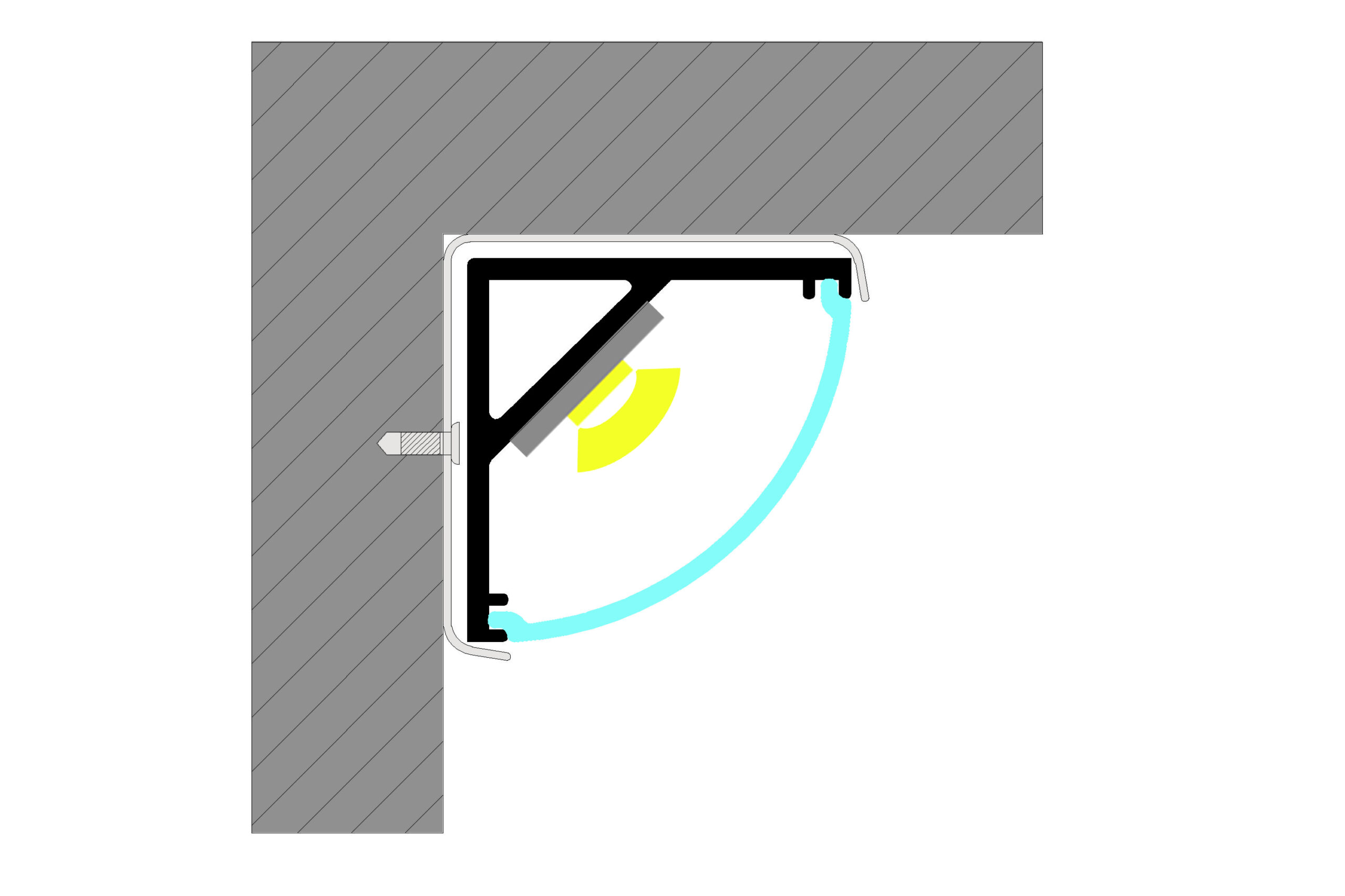 NP 1616A Hjørneprofil LED Stripe 16x16mm 2M