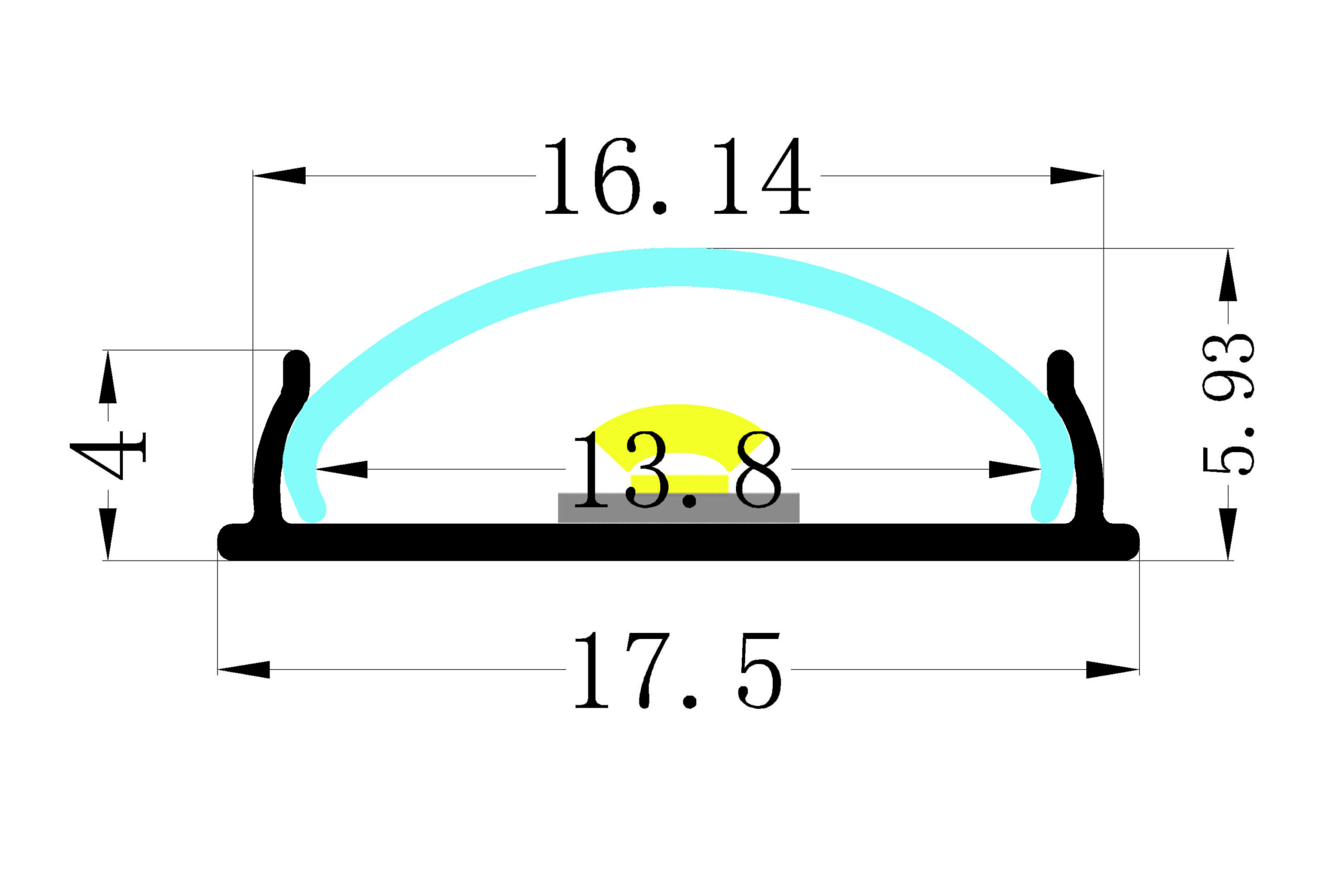 NP 1806 Lav Aluprofil LED 17.5x6mm 1M