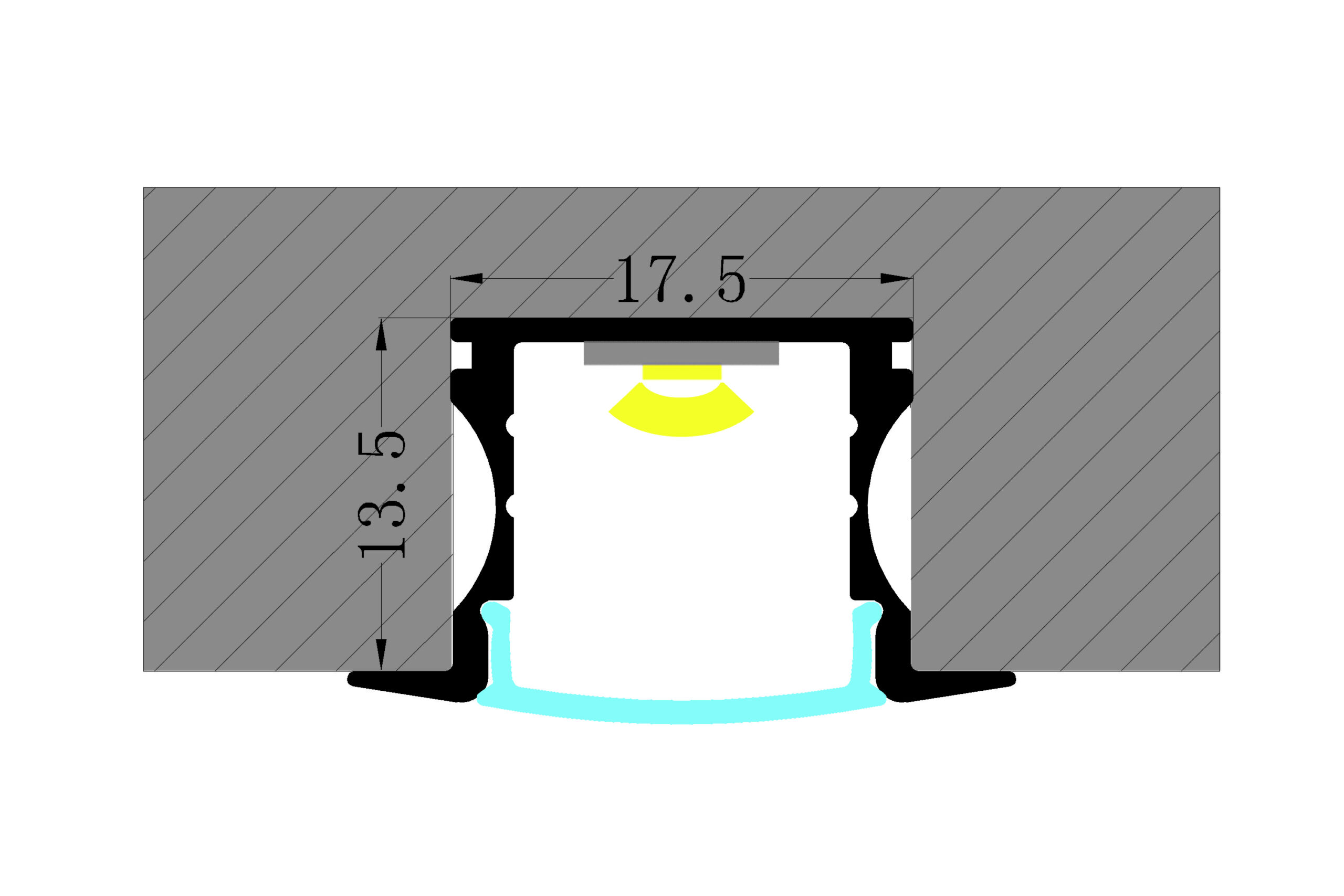 NP 2515 LED-Stripe Sort Aluprofil 25x15mm 1M