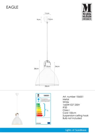 EAGLE-Pendant-1L-35cm-White-3