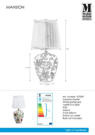 MANSION-Table-1L-33cm-Patterned-White 2