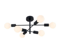 Cross Taklampe 6-Lys E27 Sort