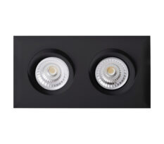 NP Zorro X2 LED Downlight Firkant WarmDim 18W 360 Tilt IP44 Sort