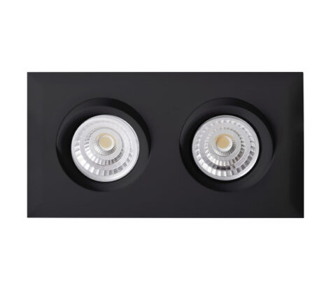 NP Zorro X2 LED Downlight Firkant WarmDim 18W 360 Tilt IP44 Sort