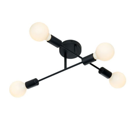 Cross Taklampe/Vegglampe 4-Lys Sort