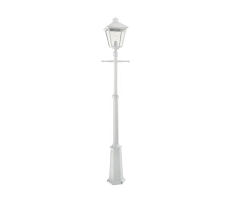 London 491 Lyktestolpe m/1 Lyktehode Høyde 191-279 cm Hvit