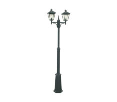 London 482 Lyktestolpe m/2 Lyktehode Høyde 185-275 cm Sort