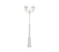 London 482 Lyktestolpe m/2 Lyktehode Høyde 185-275 cm Hvit